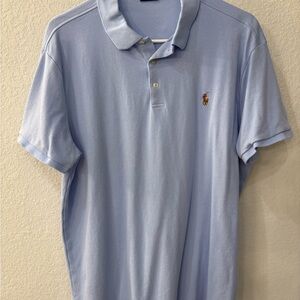 Ralph Lauren Men's Sky Blue Soft Cotton Polo Shirt; Custom Slim